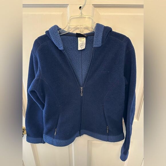 Patagonia Zip Up Synchilla Sherpa Jacket with Hood Blue Medium - Picture 1 of 3